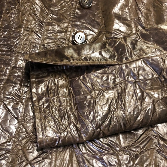 Lafayette148 New York Women's Brown Crinkle Blazer - Picture 6 of 6